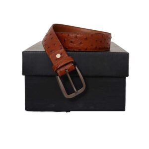 Leather Belts in Ostrich Texture